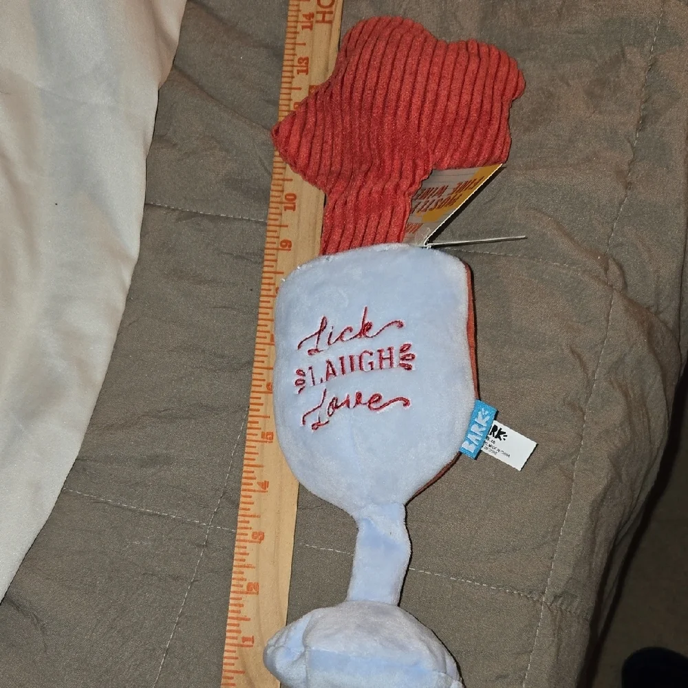 BarkBox Company Red and Gray Dog Wine Glass Toy
